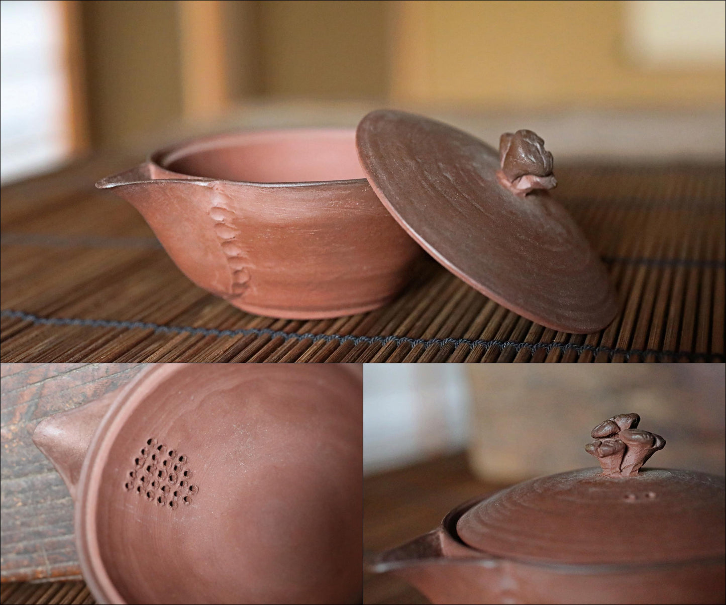 FINE! Japanese vintage Perfect tea set with sign 波六, pot, 5 cups, water cooler, SENCHA ceramic kiln craft tableware Tea ceremony For GIFT