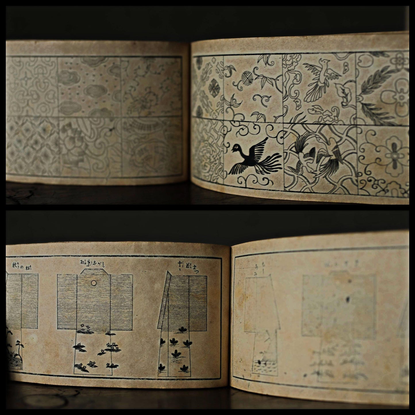 RARE! Japanese antique 1907s Art book traditional Kimono design More than hundreds of types of Family Crest Design wood block print