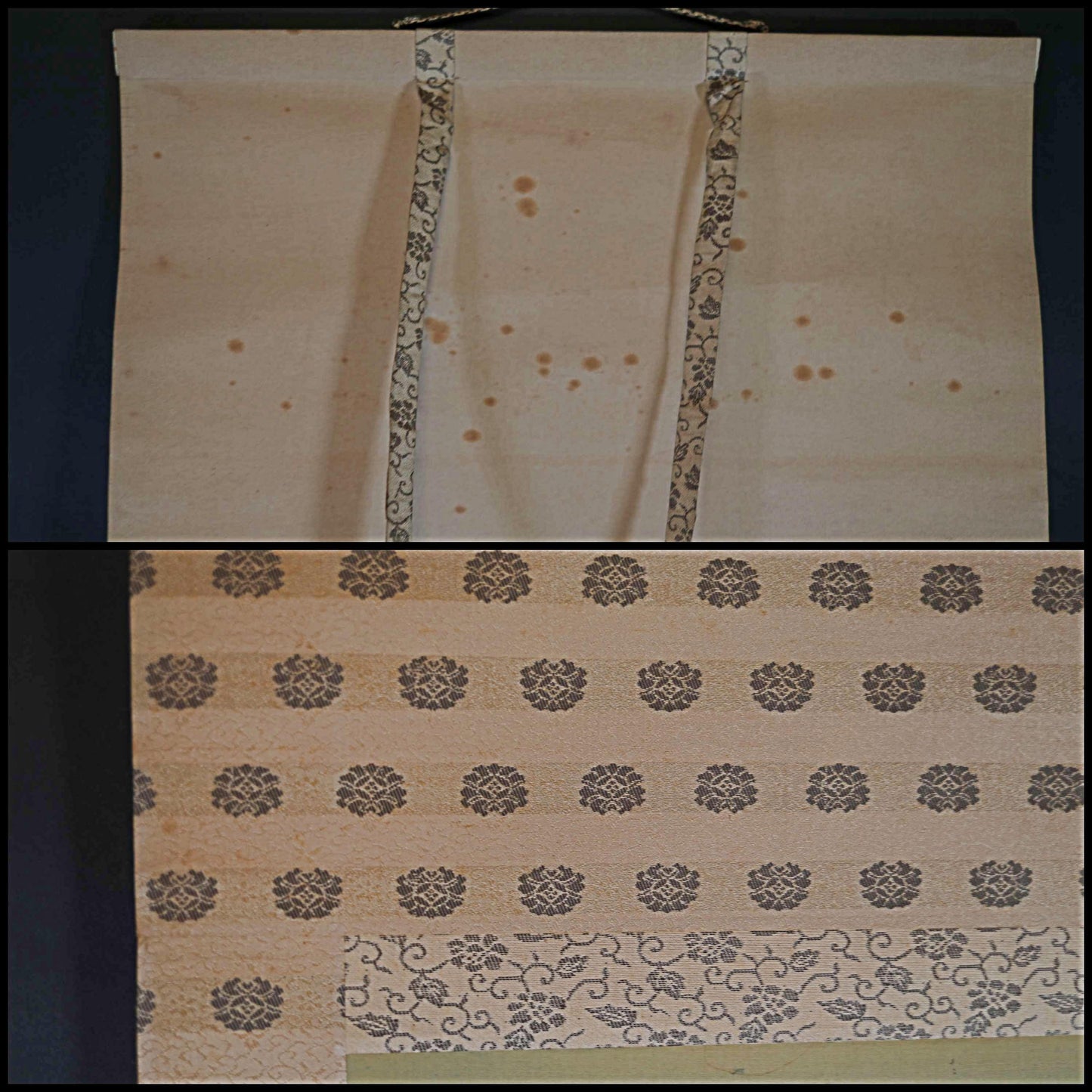 Japanese antique hanging scroll of water color painting, Kyoto Kamogawa in snow, with signature, early 1900s H78.3×14.6in / H199x37cm