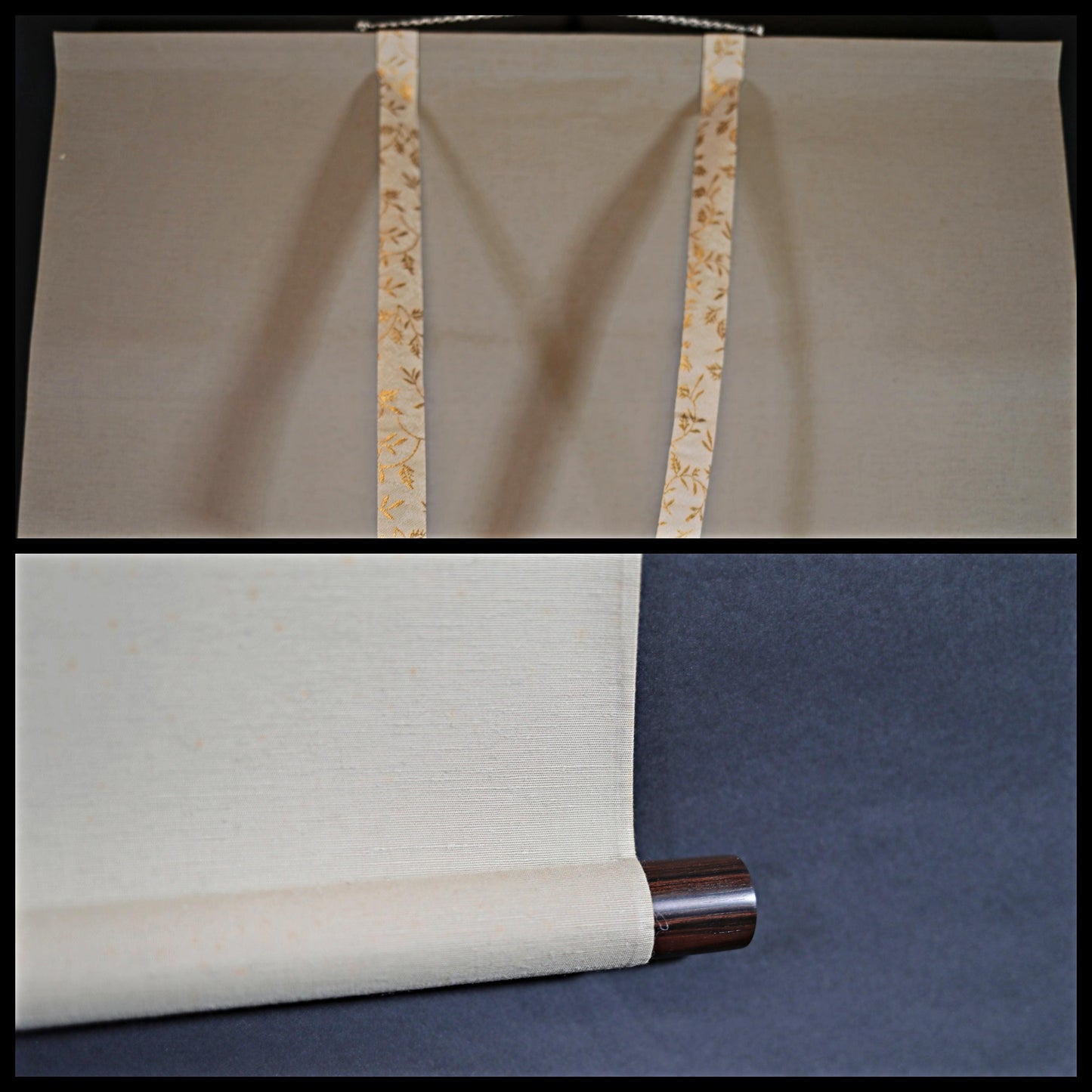 Japanese antique watercolor painting scroll for "高砂 Takasago" old couple , KAKEJIKU with BOX 1970s Kanji signature H71.7×21.1in