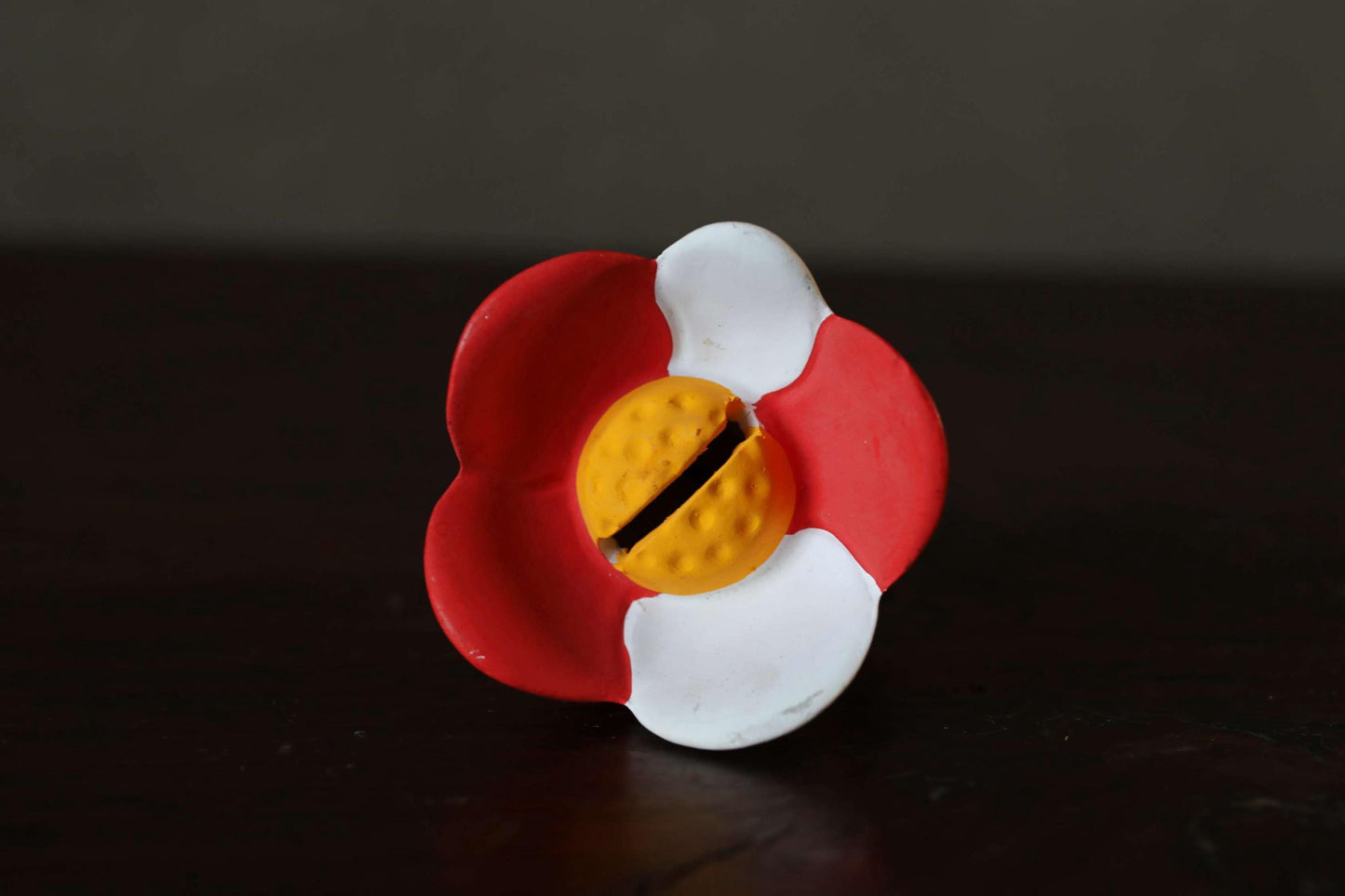 Japanese small pottery bell TSUBAKI flower Camellia japonica doll Paper weight, Ornaments Japanese vintage small bell H2.2in/5.7cm
