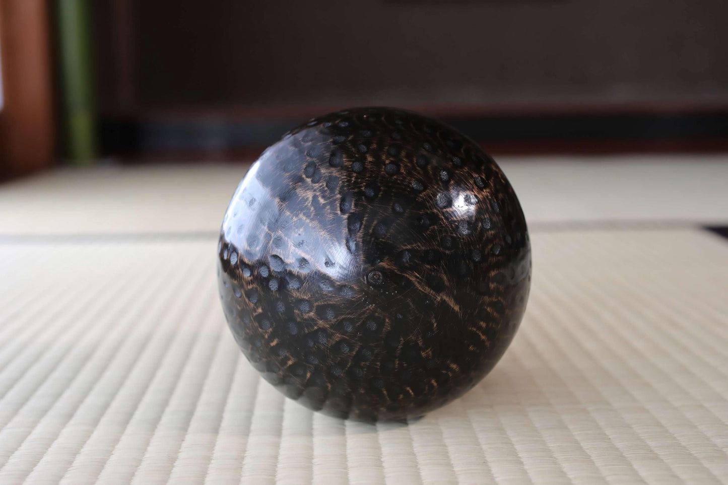 Japanese vintage Bronze buddhist chanting bell with flower design cushion, Singing Bowl, ORIN Buddhist temple with stick W5.5in/14cm