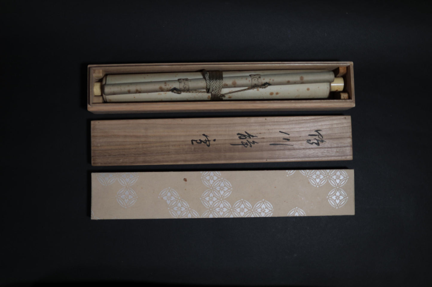 Japanese antique hanging scroll of water color painting, Kyoto Kamogawa in snow, with signature, early 1900s H78.3×14.6in / H199x37cm