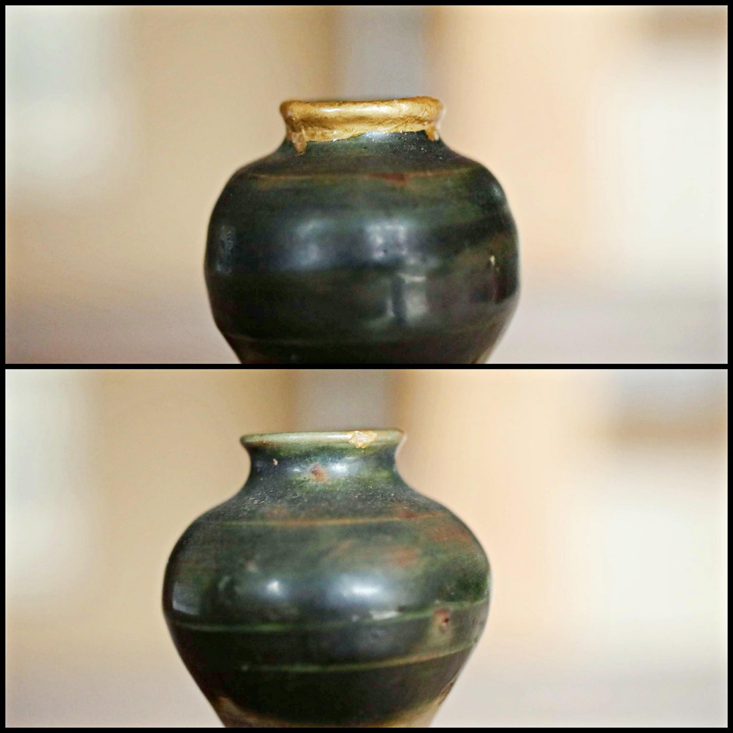 A pair of Kintsugi Tokkuri bottles and cups, Japanese antique porcelain sake bottle and cups with old words in Kanji H3.9in/10cm