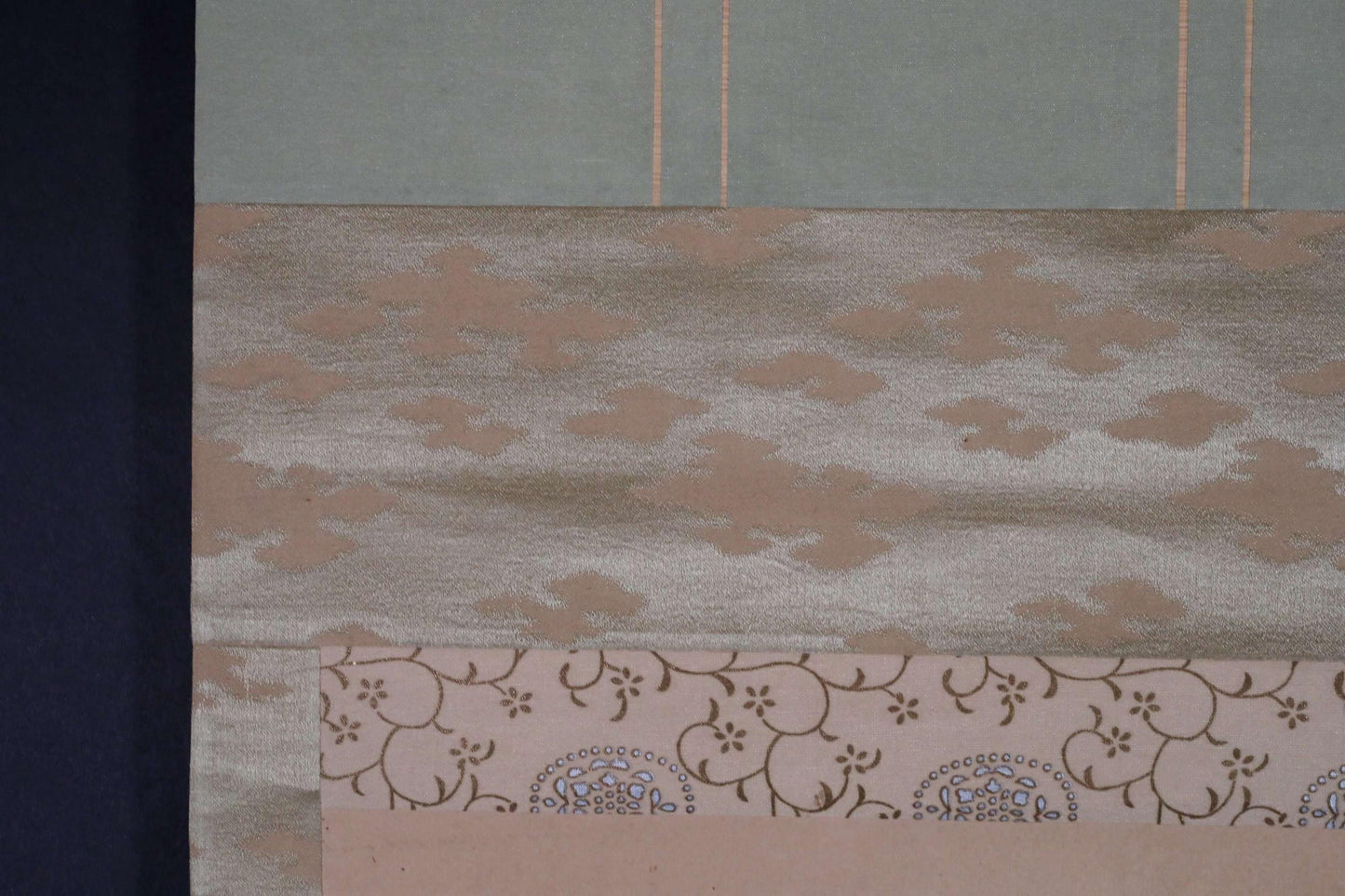 Japanese antique watercolor painting scroll of three nobles by Nangaku imitation, KAKEJIKU with BOX in 1900s Kanji signature H72in/H183cm