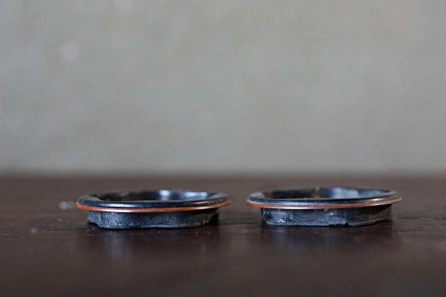 Set of 2, Japan antique bronze metal furniture small FUSUMA sliding door black handles HIKITE 1920s Japanese interior 2.2×2.2in/5.7×5.7cm
