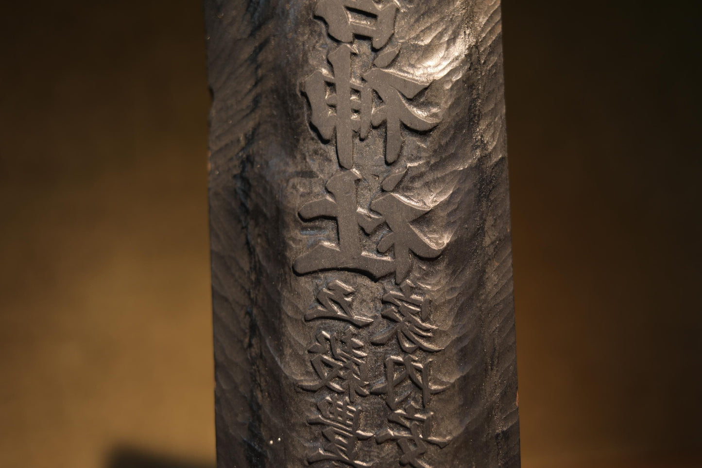 Japanese antique 1900s hand carved wood block for talisman of Shinto shrine for ”family safety" and "plentiful harvest" H14.8in/H37.6cm