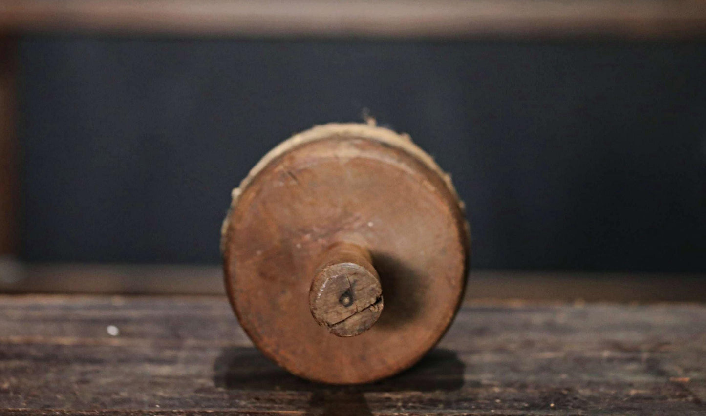 Japanese vintage wooden straw hammer name "KINUTA", MINGEI, Farmer's tool hand craft /wooden pedestal hat rack H9.3×5.1in/H23.5×13cm