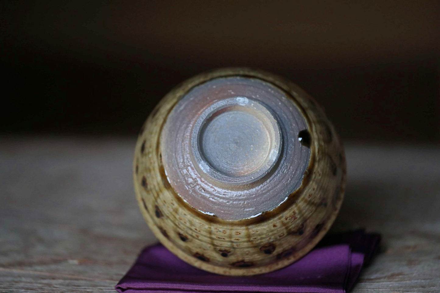 Green tea bowl Japanese vintage CHAWAN KI SETO kiln ware handmade Matcha Cup Tea Ceremony pottery with box signature H2.2×6.3in/5.5×16cm