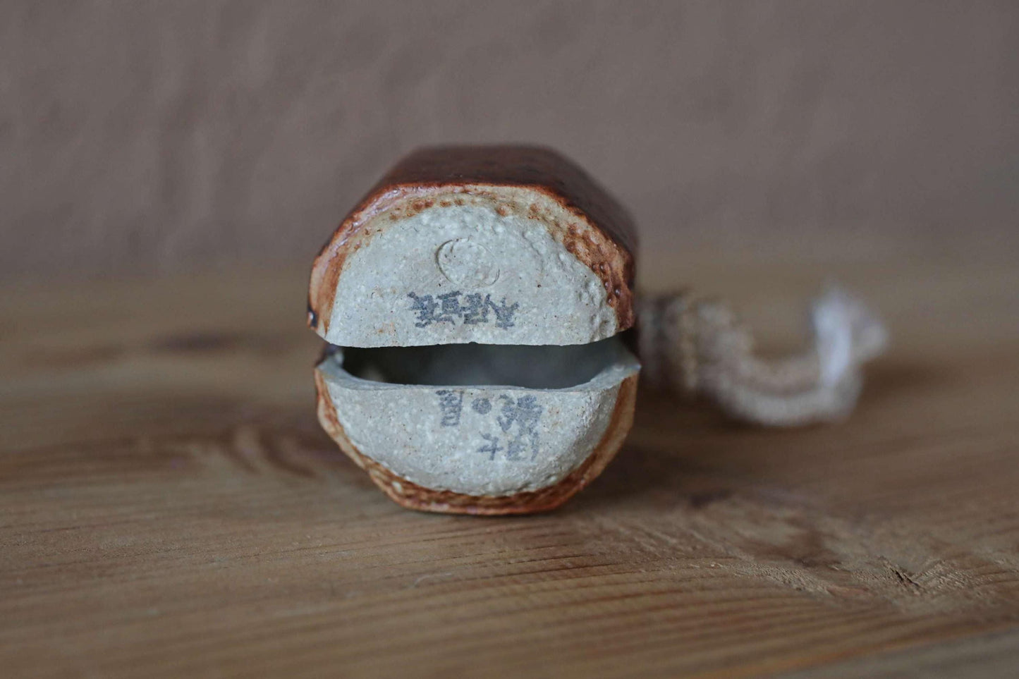 Japanese vintage pottery small bell with pattern Edo Period Reproductions, Paper weight H3in×2in/H7.5×5cm
