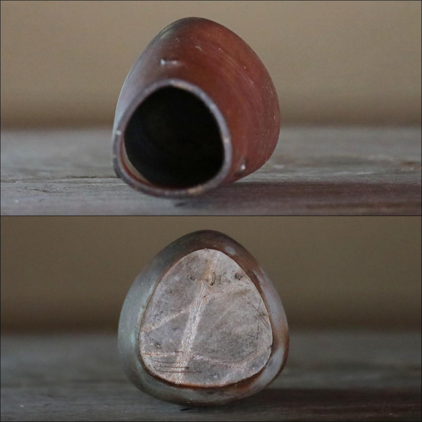 Japanese vintage vase "BIZEN ware" pottery flower vase, square tube shape with Kanji signed and wooden box For GIFT H7.4×3.3in/18.8x8.5cm