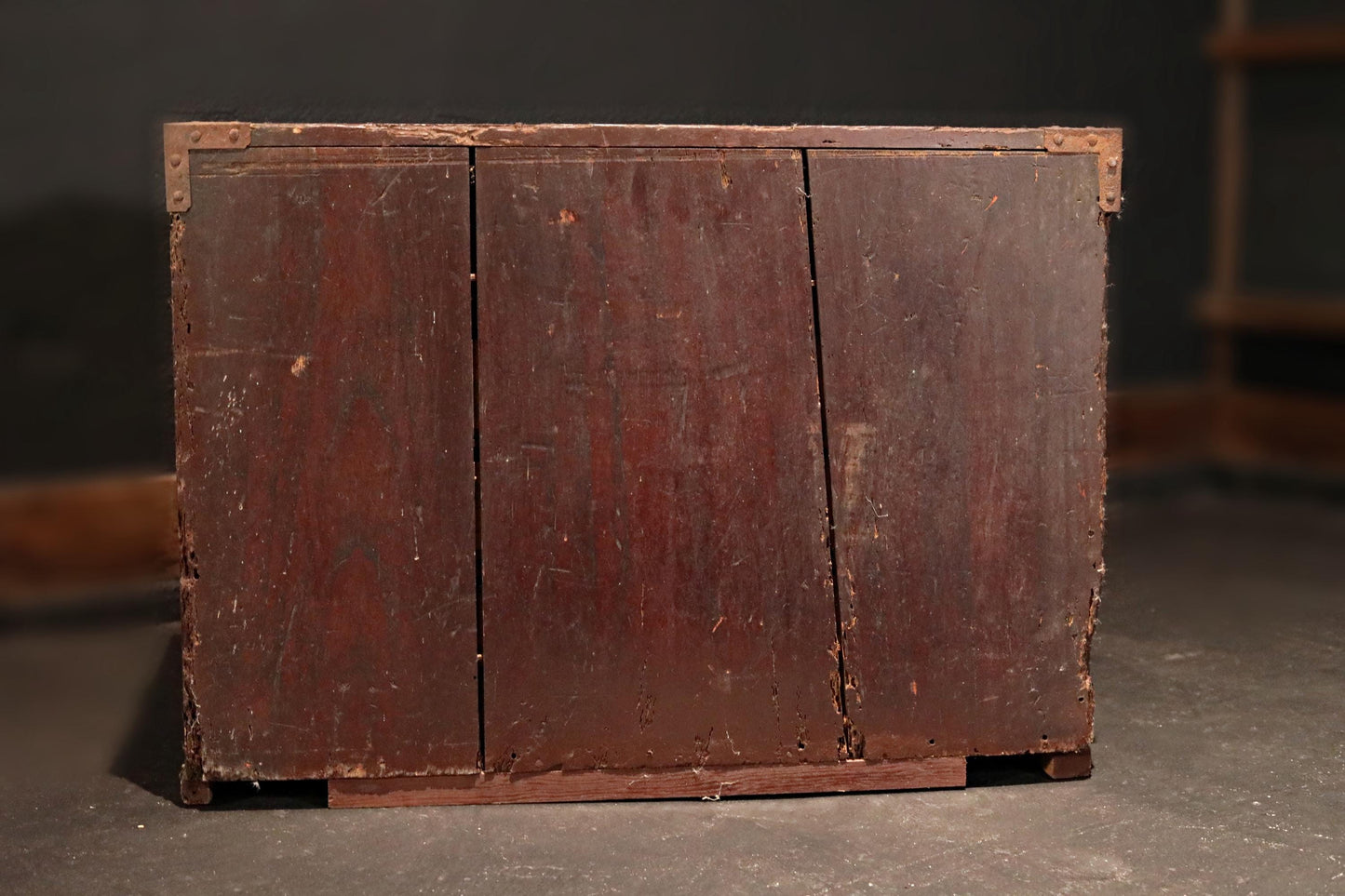 Japanese antique furniture wooden box Chest of Drawers "TANSU" cabinet 7 drawers Kanji signature 1800s Edo H17.9×W25×D14.8in