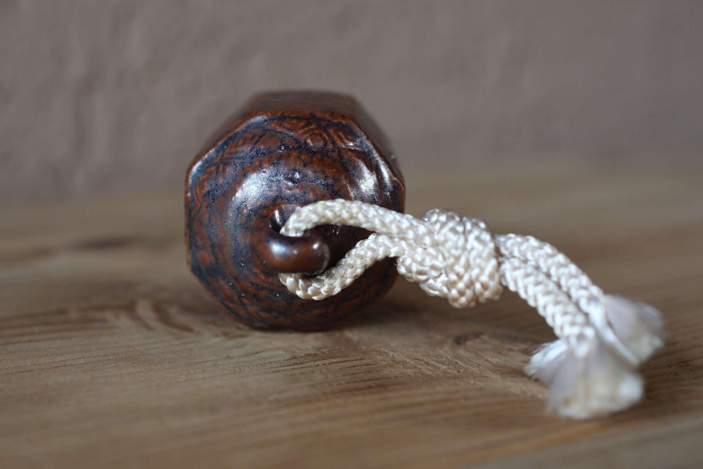 Japanese vintage pottery small bell with pattern Edo Period Reproductions, Paper weight H3in×2in/H7.5×5cm