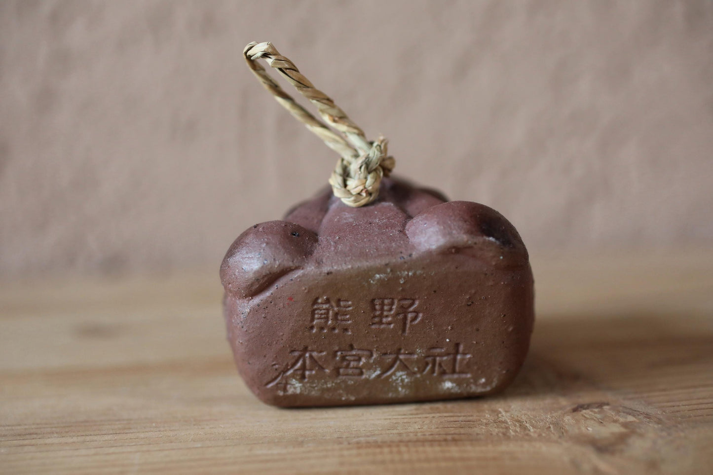 Japanese pottery bell "SHISHI" lion doll ornament Paper weight, Christmas Ornaments Japanese vintage small bell H2.2in/H5.5cm