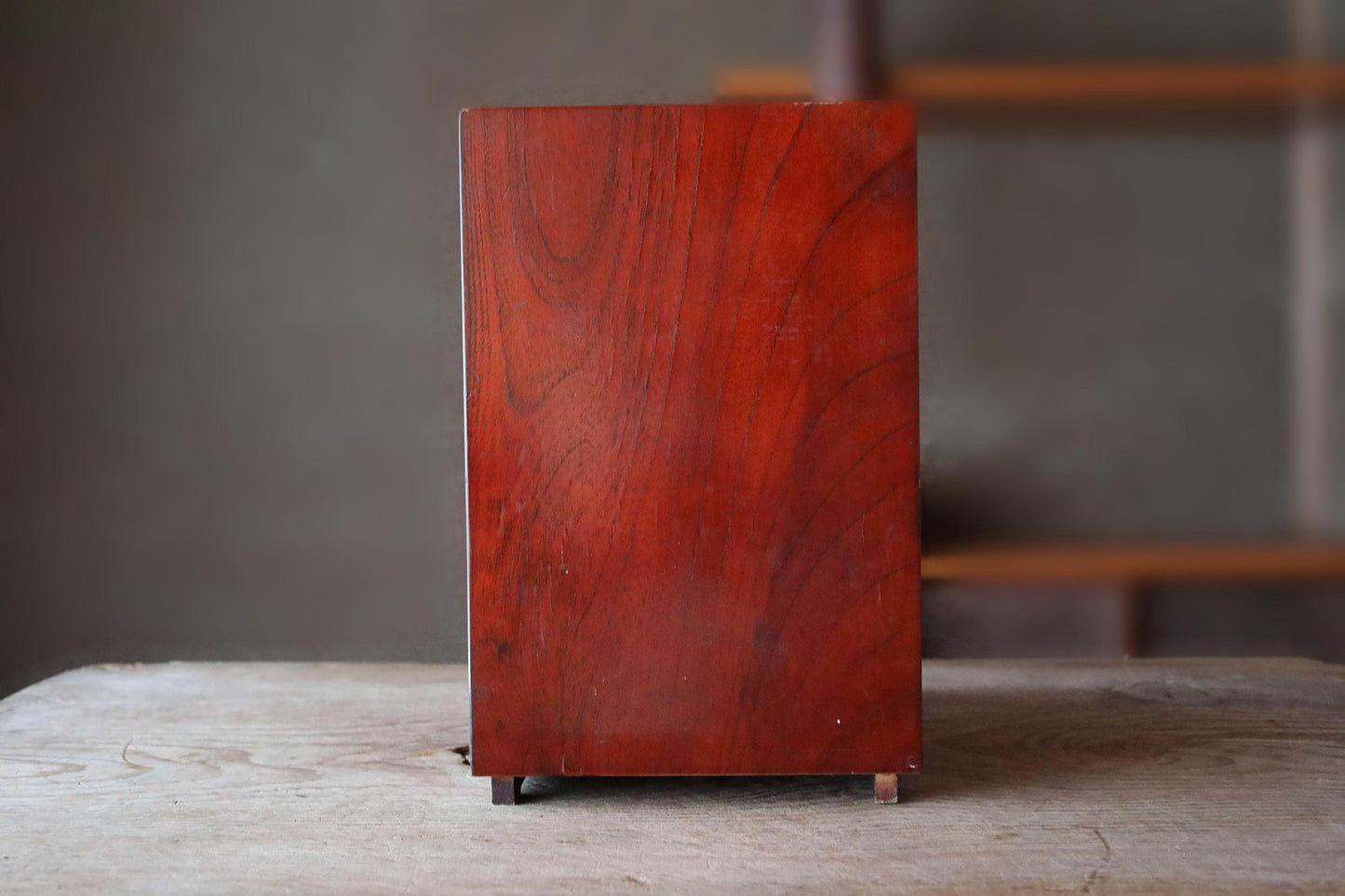 Japanese vintage furniture Small lacquer Chest of drawers "tansu" with Makie flower design box H11.8×W13.1×8.5in /H30×W33.3×21.5cm