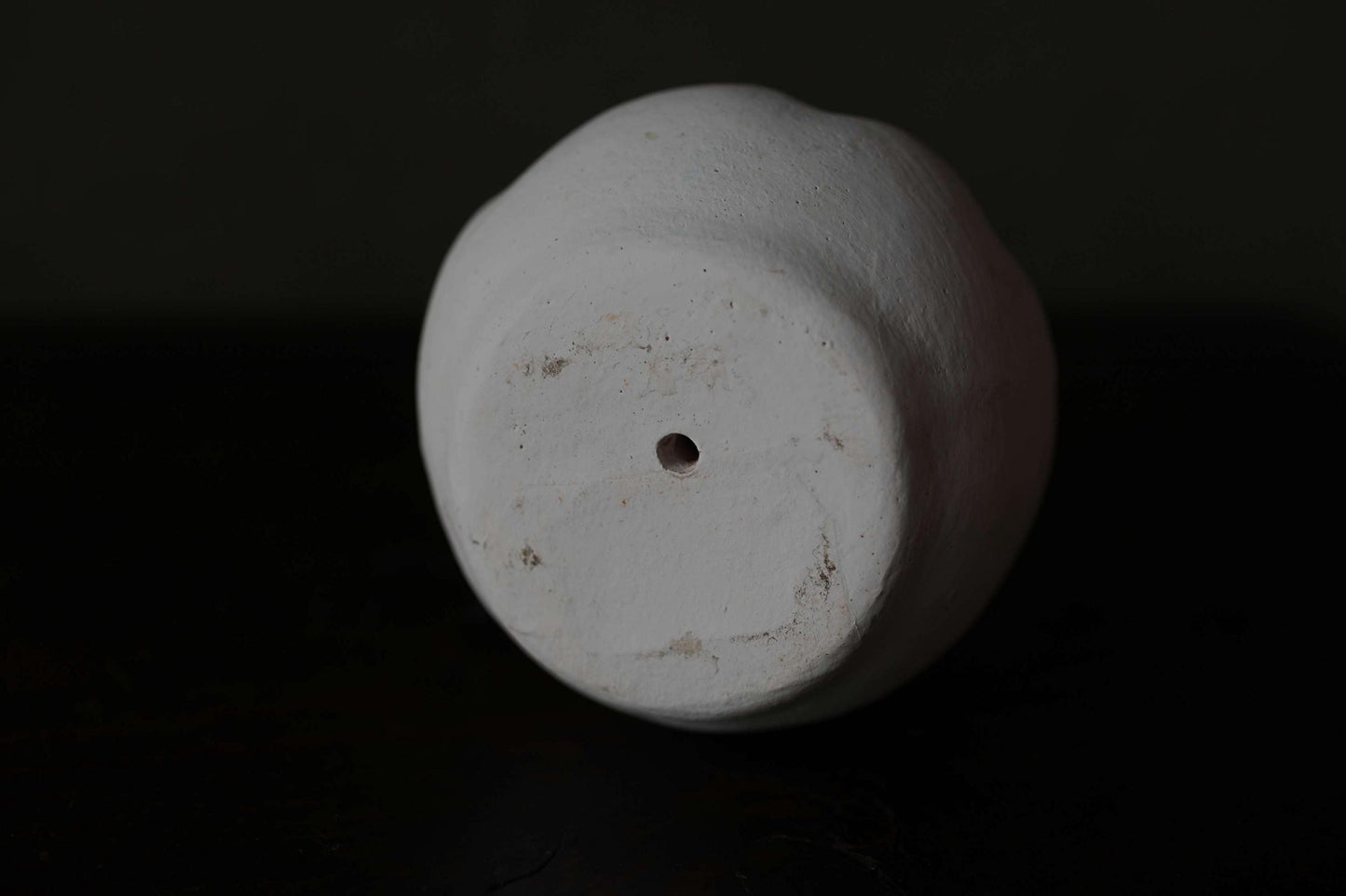 Japanese vintage "Daruma" doll pottery statue all white abstract ornament, ceramic savings box Buddhist monk priest ZEN master,H4.7in/H12cm