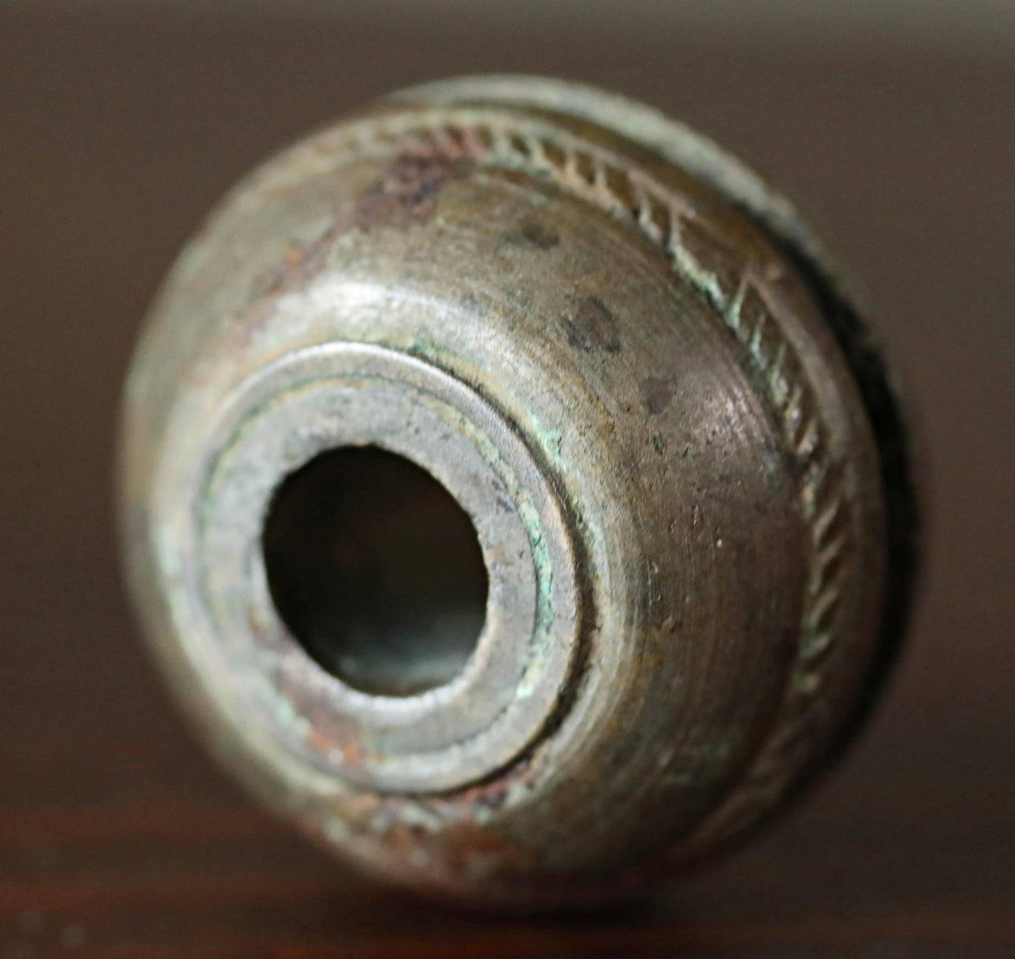 Japanese antique bronze Old good sound small bell for horses ornament Suzu 1800s Metal craft Paper weight 1.1×1.4in/2.8×3.5cm