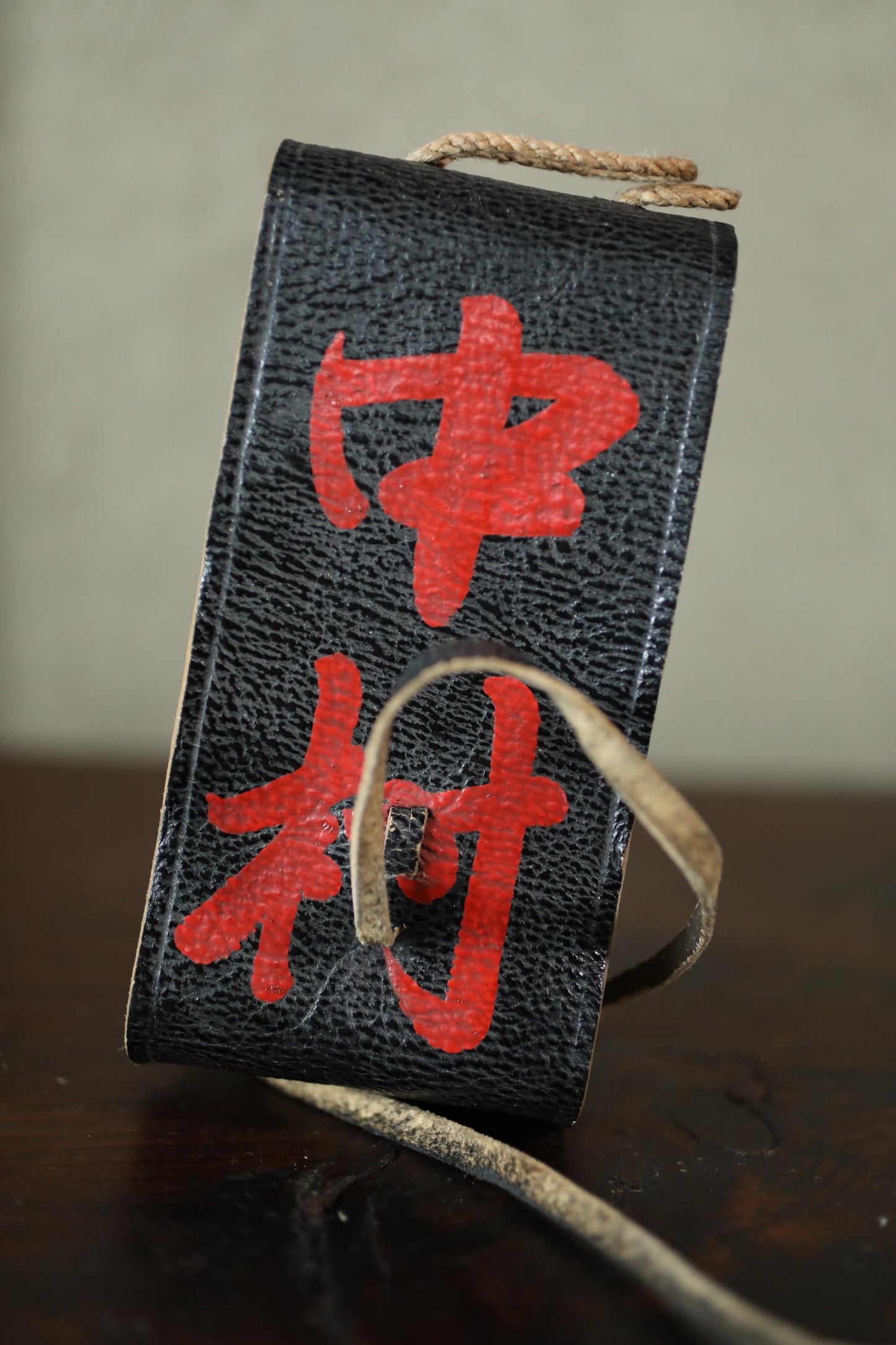 RARE! Japanese antique 1923s book leather cover with Kanji traditional for Visiting shrines and collecting stamps old blank notebook