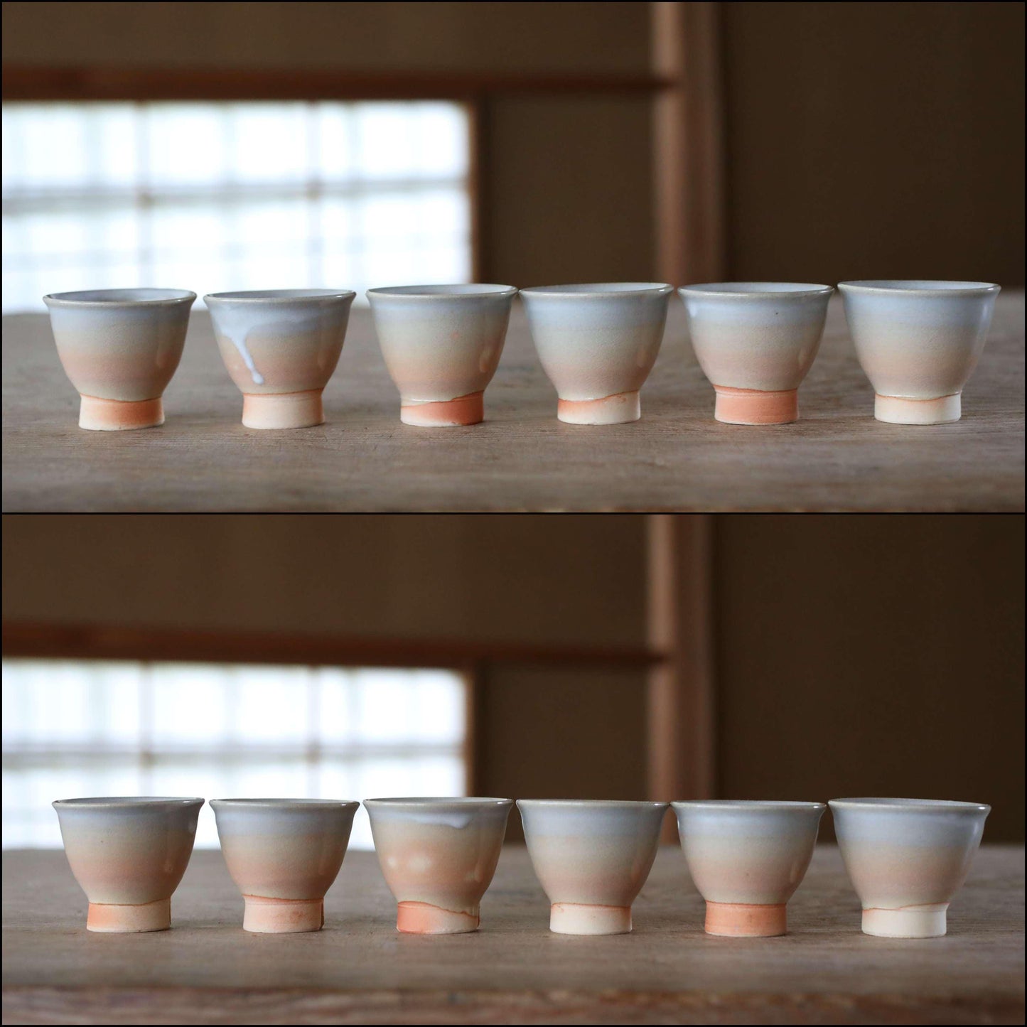 Japanese vintage HAGI ware ceramic kiln Perfect tea set, pot, 6cups, waste-water-container SENCHA tableware Tea ceremony For GIFT