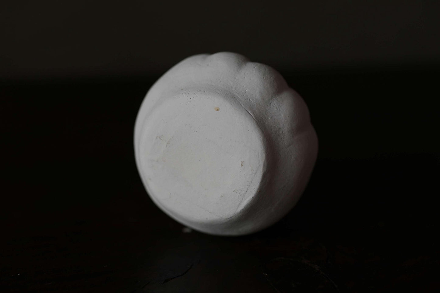 Japanese vintage "Daruma" doll pottery statue all white abstract ornament, ceramic savings box Buddhist monk priest ZEN master,H3.1in/H8cm