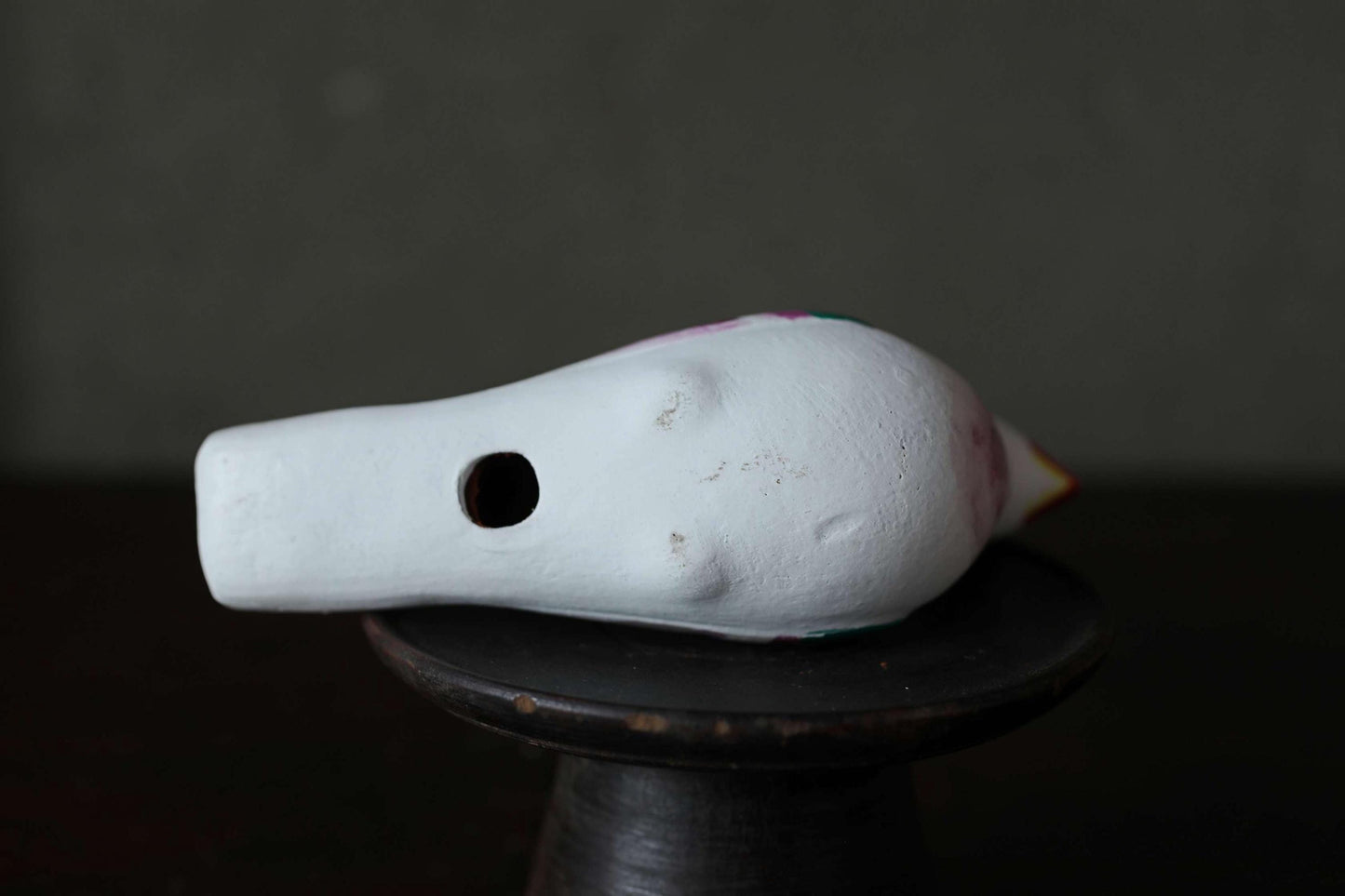 Japanese old pottery whistle Aomori and traditional toys Dove-shaped bird whistle in colors W4.7in/W12cm