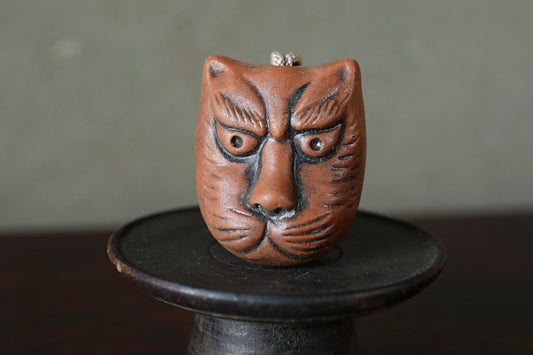 Japanese vintage small pottery bell KITSUNE fox doll ornament Paper weight, Ornaments Japanese vintage small bell H2.6×2.2in/H6.5×5.5cm