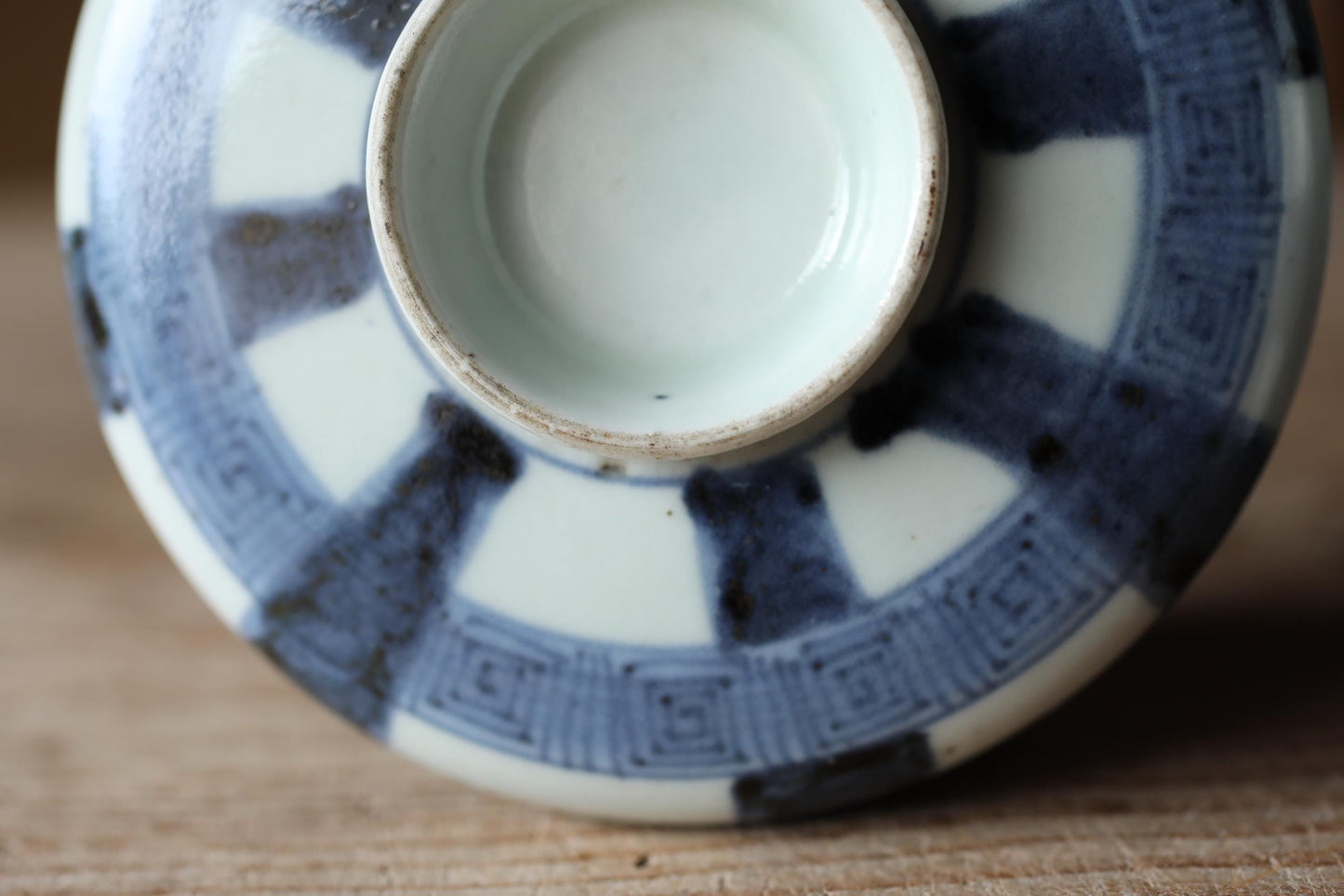 Pair of plates Japanese antiques EDO 1880s porcelain hand paint dish Indigo Blue White landscape pattern KOIMARI W4.1in/H10.4cm