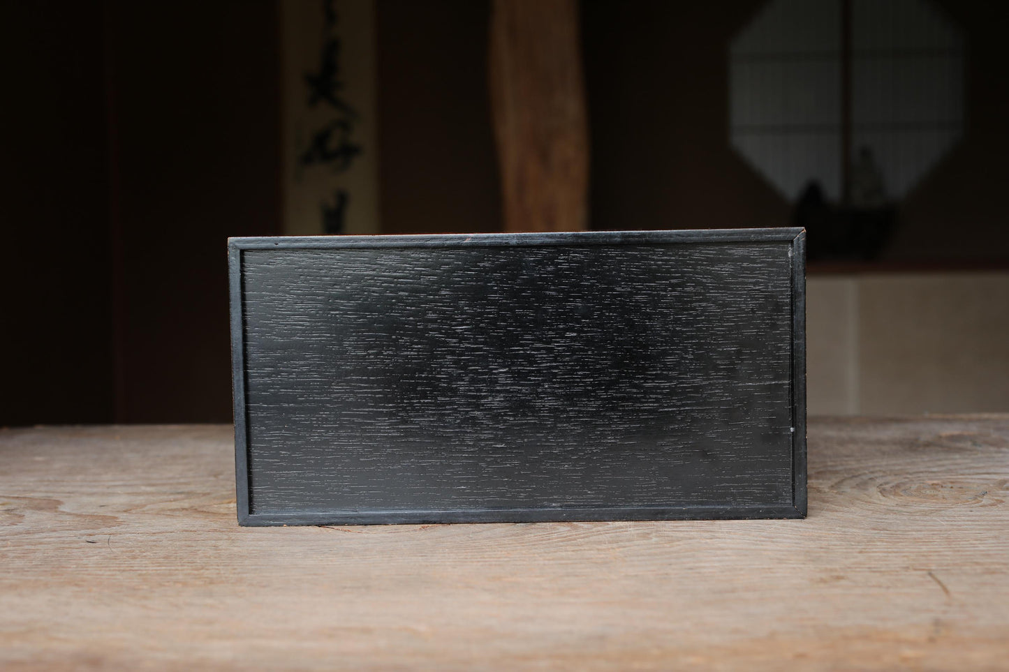 Japanese vintage urushi wooden tissue box holder with MAKIE autumn leaves with signed beautiful gold H4.3×5.5×10.8in/H11×14×27.5cm