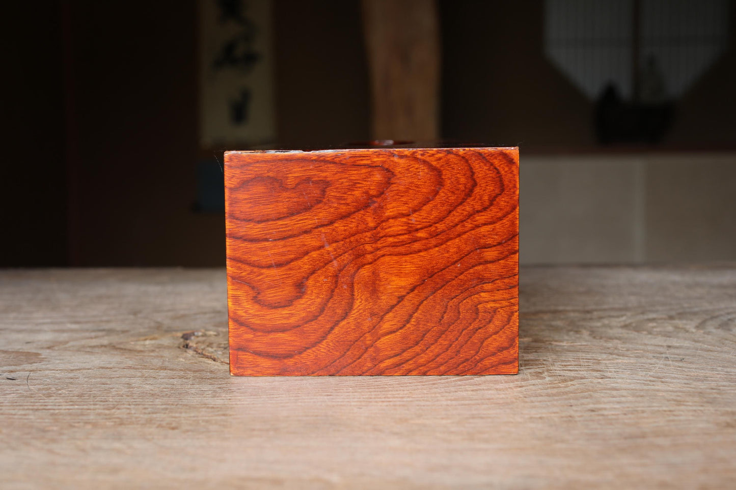 Japanese vintage urushi wooden tissue box holder with MAKIE autumn leaves with signed beautiful gold H4.3×5.5×10.8in/H11×14×27.5cm