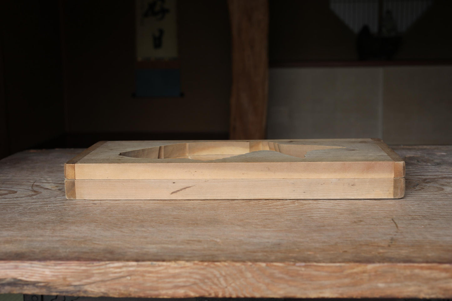 LARGE! Sea bream wooden hand carved Sweets mold Japanese Vintage "Kashigata" , TAI fish ornament furniture H7.5×W17.6in/H19×44.7cm