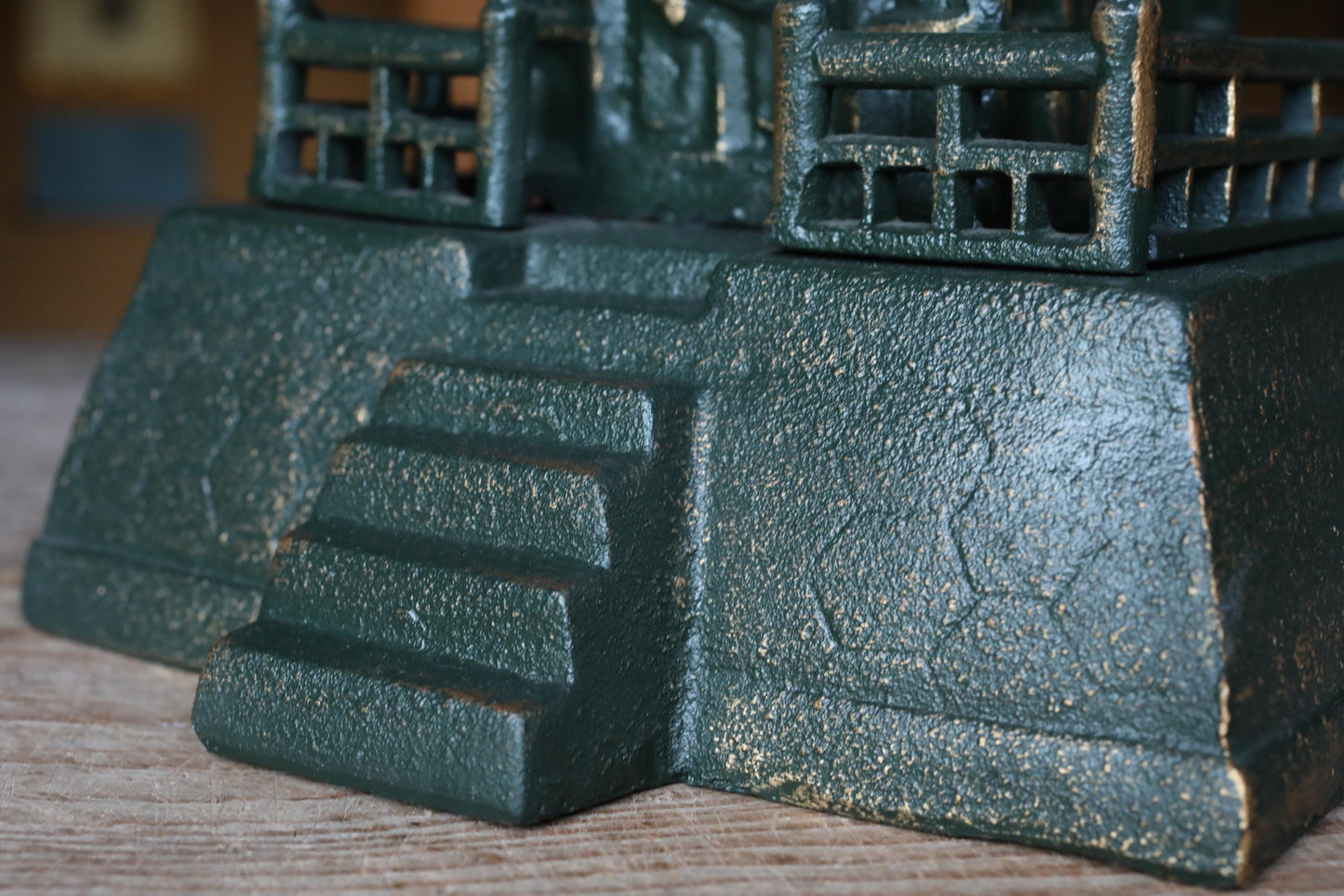 LARGE Japanese vintage iron five-storied Pagoda Buddhist architecture Kyoto garden design, Japanese metal interior H31.1×7.9in/H79×20cm