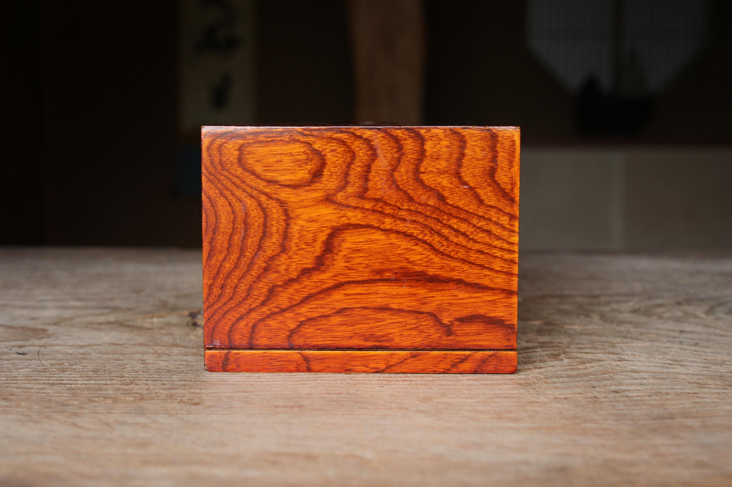 Japanese vintage urushi wooden tissue box holder with MAKIE autumn leaves with signed beautiful gold H4.3×5.5×10.8in/H11×14×27.5cm