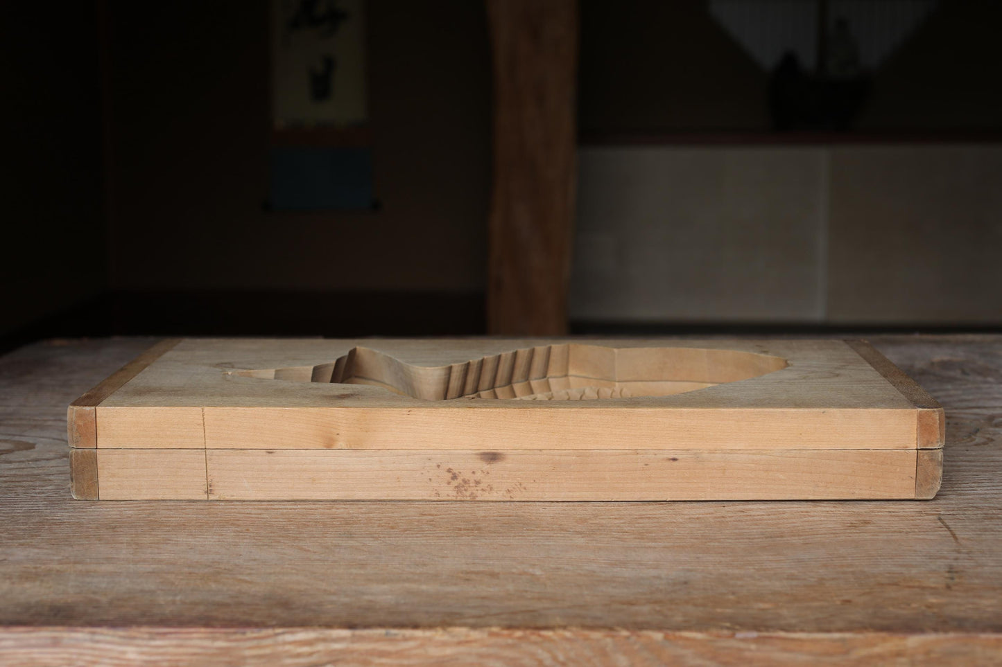 LARGE! Sea bream wooden hand carved Sweets mold Japanese Vintage "Kashigata" , TAI fish ornament furniture H7.5×W17.6in/H19×44.7cm