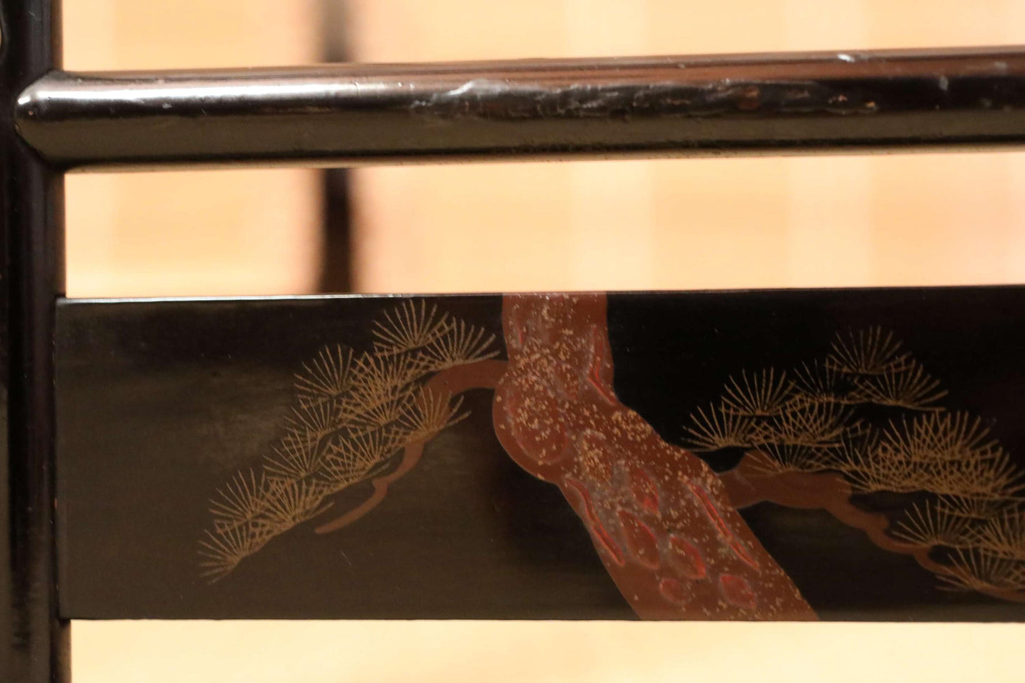Japanese vintage furniture small kimono display rack made of wood, Tenugui towel Rack H23.6×29.9in/H60×76cm