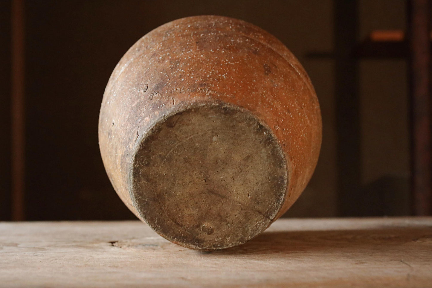 FINE! 1800s Japanese antique Chatsubo SHIGARAKI old hand made ceramic jar for tea leaves Tea ceremony Ikebana H13.1×10.8in/H33.2×27.5cm