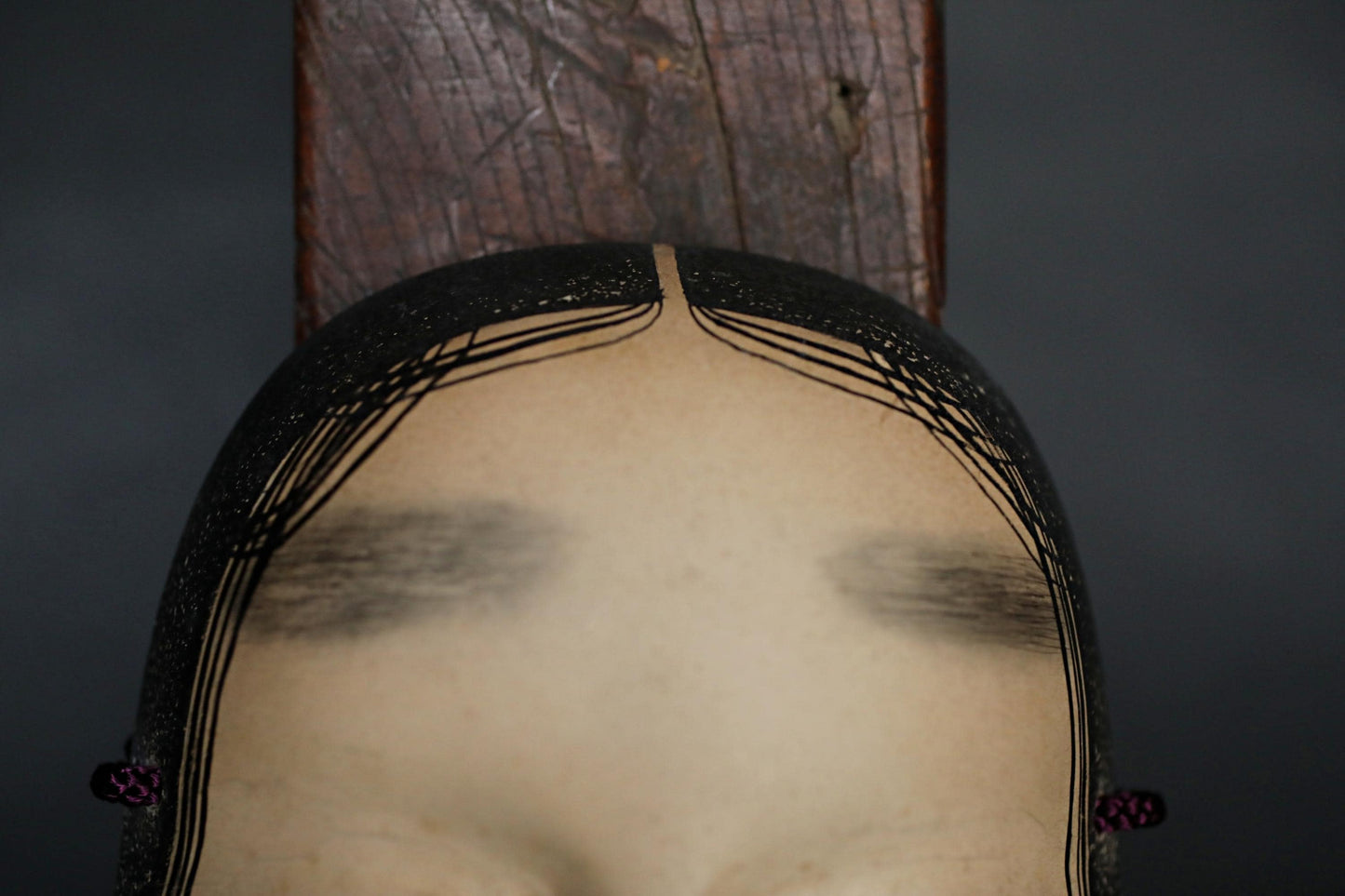 Antique Japanese Noh Mask – Fukai Wood Carving | Signed Vintage Wall Ornament
