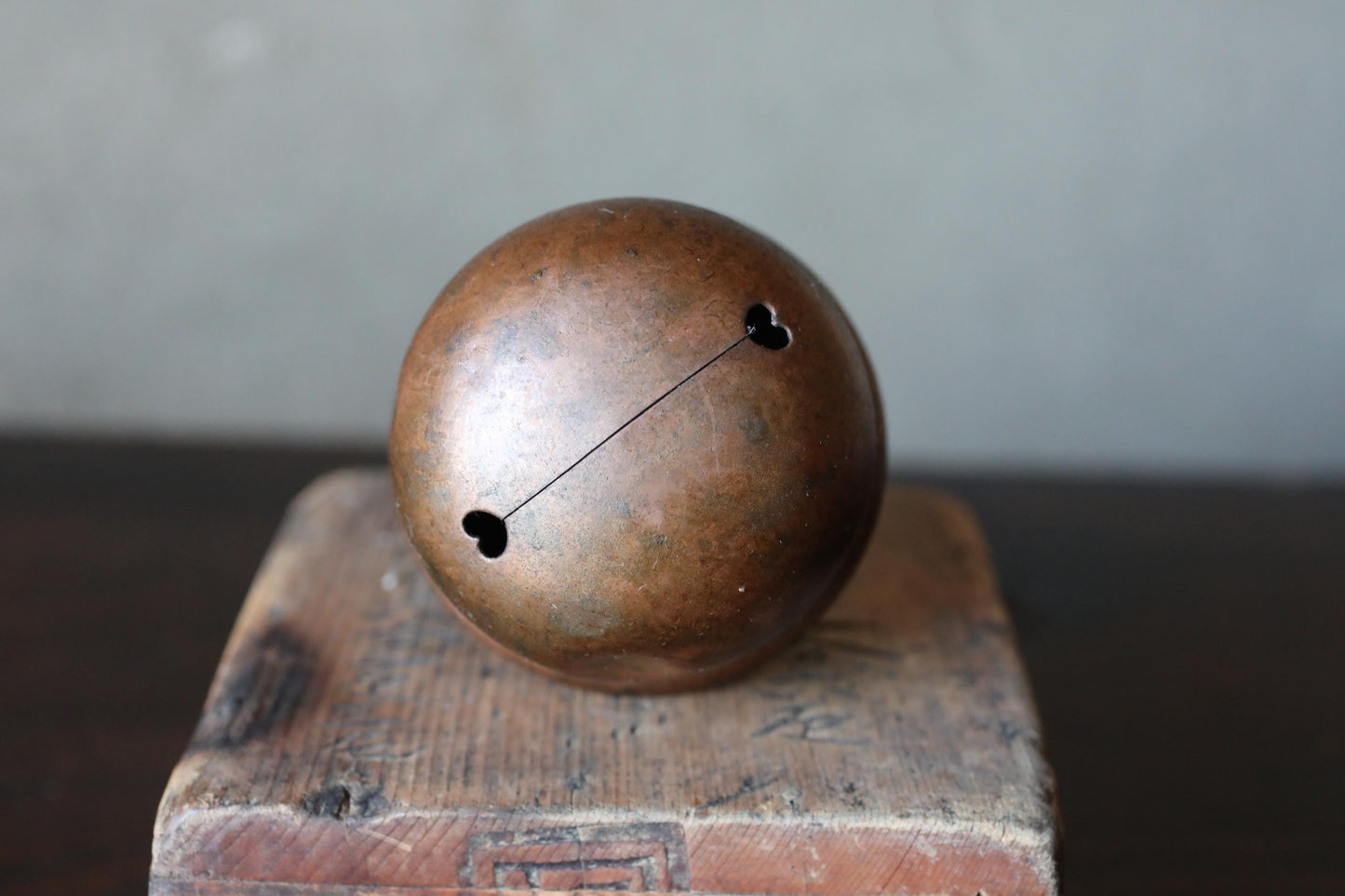 Japanese Bronze Shrine Bell - Handcrafted Antique Metal, Traditional Shinto Ritual Tool