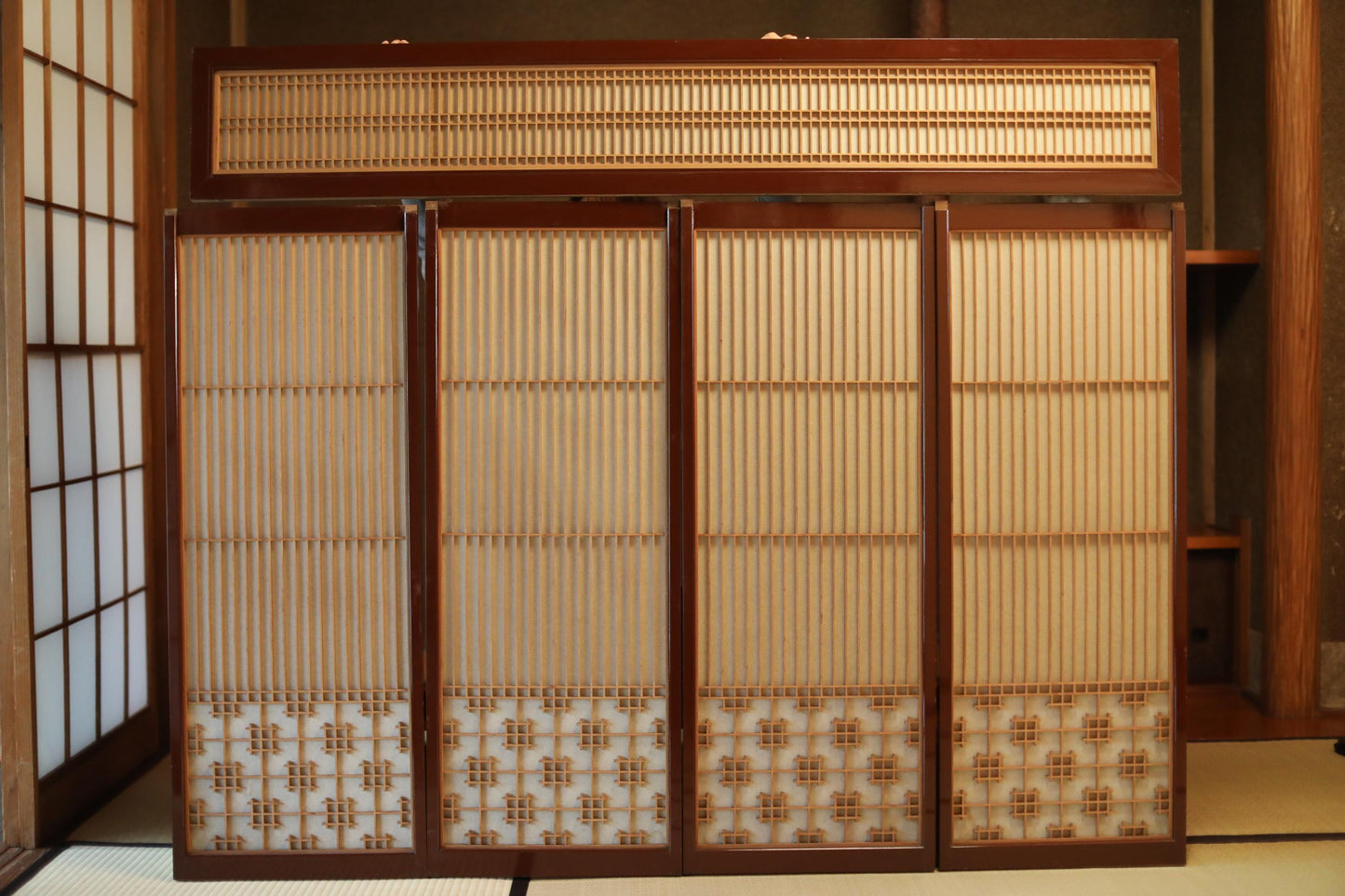 Japanese Kumiko Ranma – Handcrafted Wooden Lattice Panel | Traditional Shoji Screen Divider