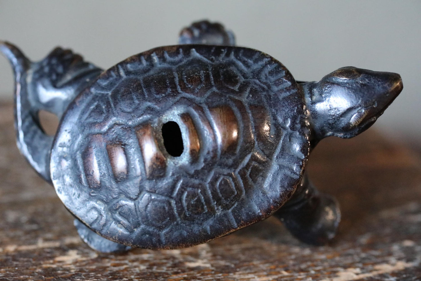 Japanese Bronze Water Dropper - Vintage Turtle Ornament | Kanji Calligraphy Tool