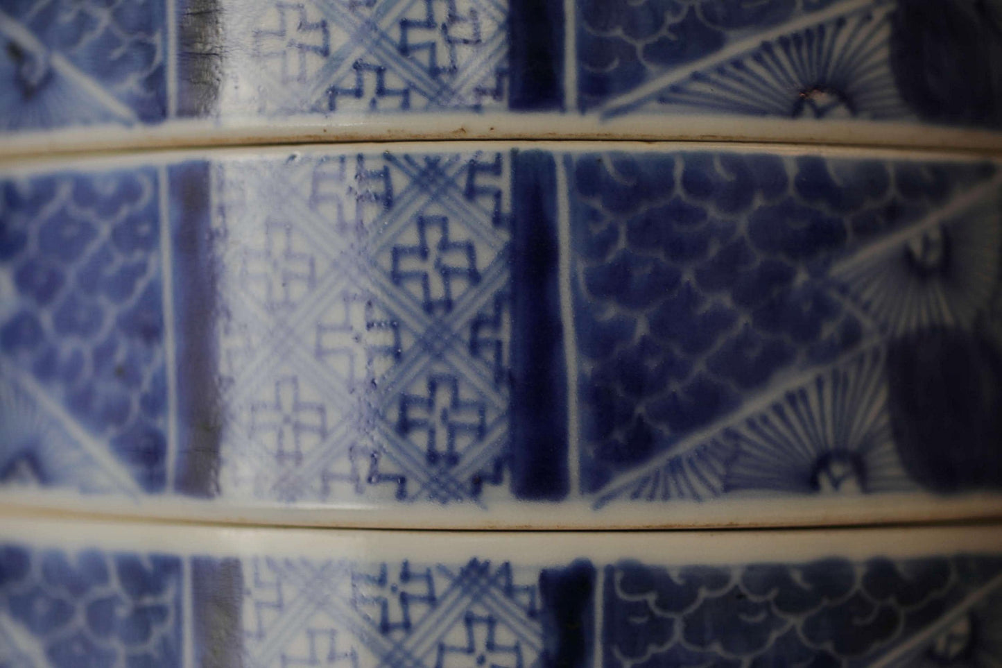 Antique Jubako Box - Japanese Porcelain Three-Tiered Edo Period Container