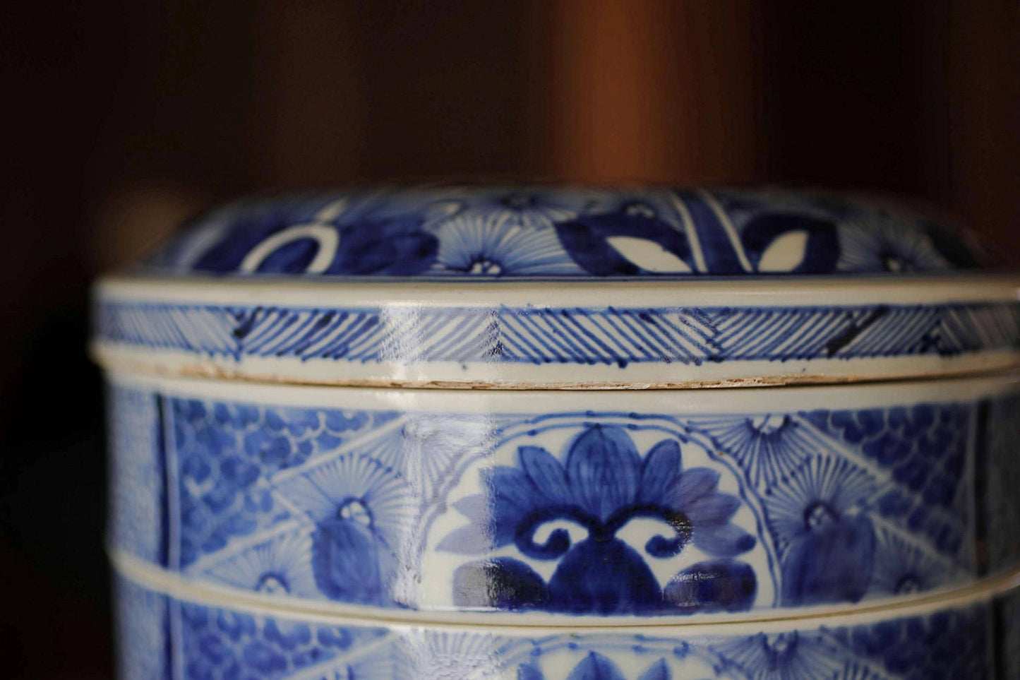Antique Jubako Box - Japanese Porcelain Three-Tiered Edo Period Container