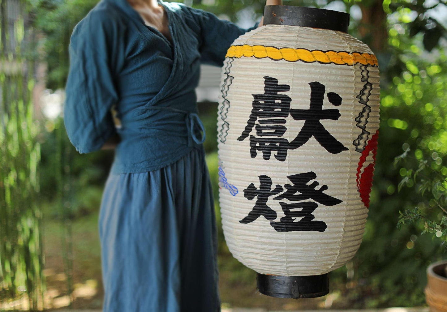 Japanese Vintage Lantern - Rare Temple Candle Holder | Hanging Paper Shrine Lantern