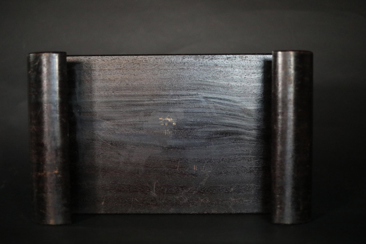 Japanese Bonsai Stand - Black Lacquer Pedestal With Rolled Legs | Vintage Wood Display Table