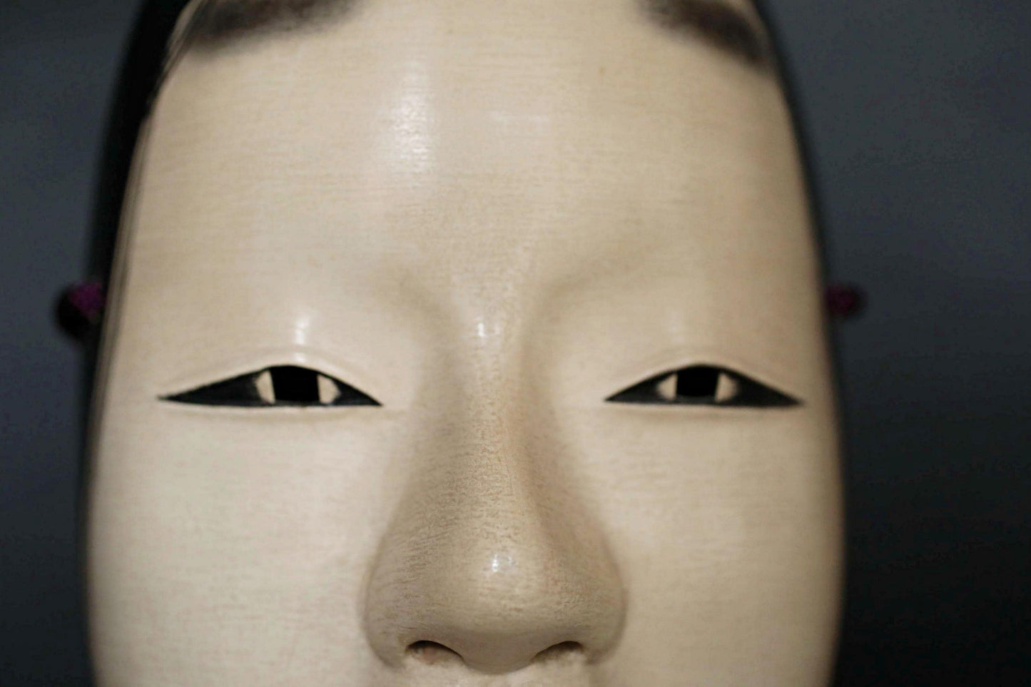 Japanese Noh Mask - Vintage Wood Carving Female Celestial Maiden Wall Ornament