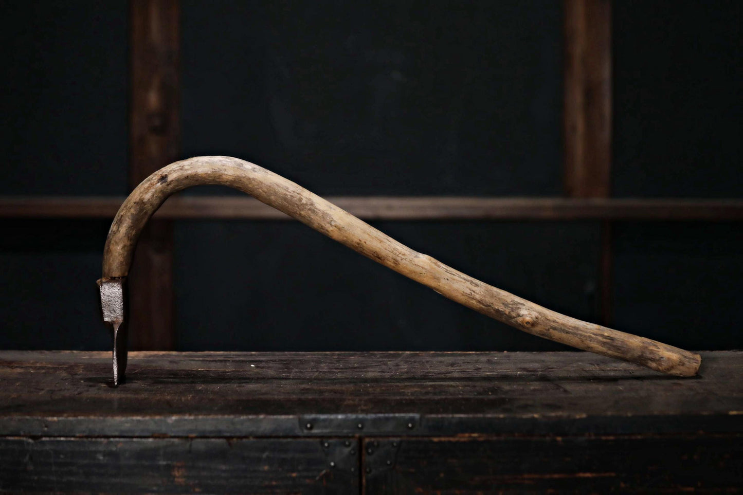 Japanese Vintage Adze - Signed Carpenter's Wood Tool with Naguri Cutting Marks