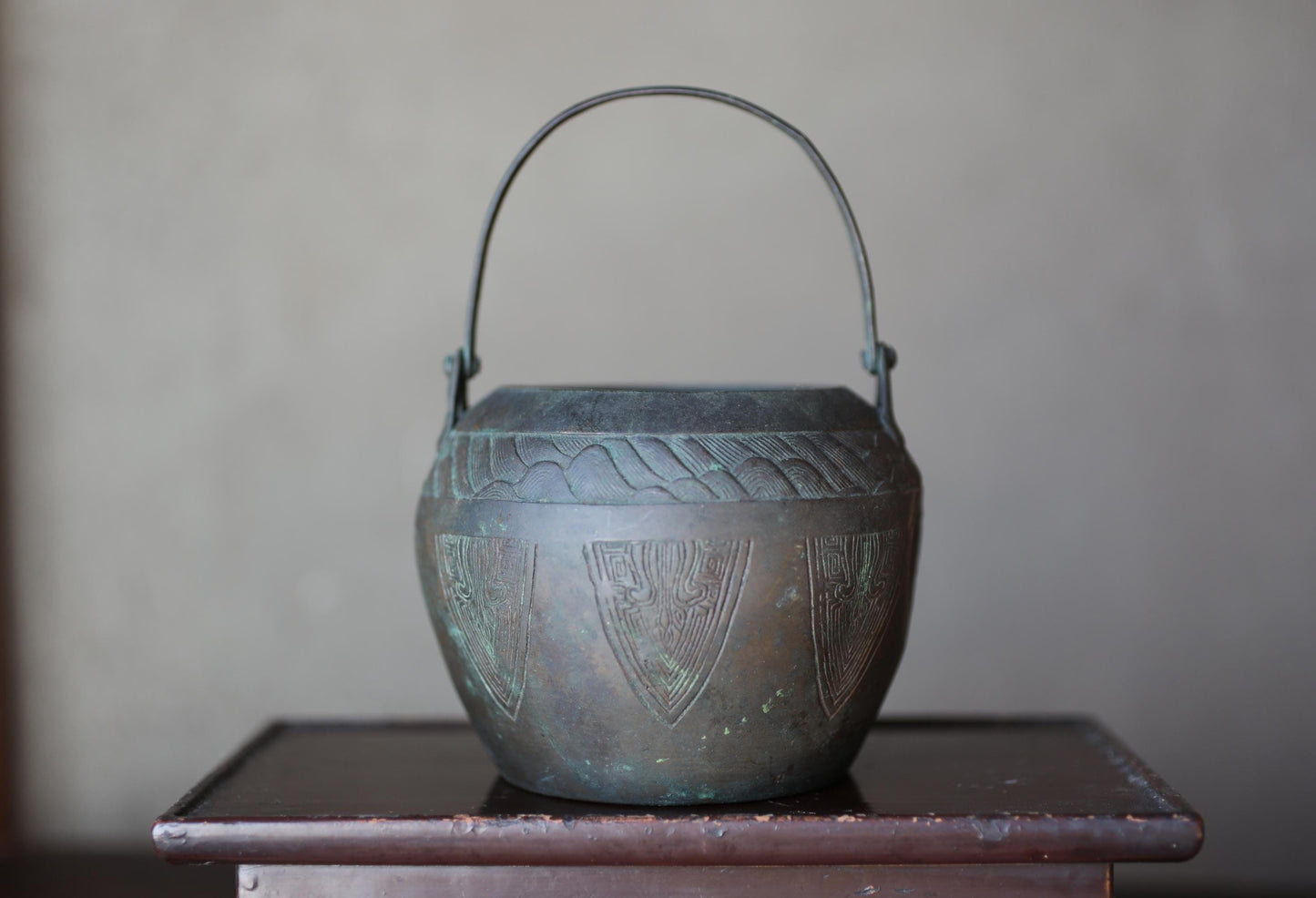 Antique Bronze Censer - Japanese Taotie Motif Incense Burner for Sacred Space