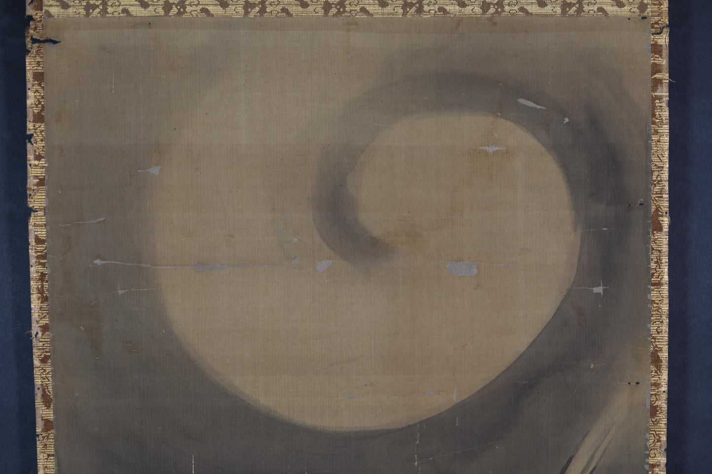 Antique Japanese Dragon Scroll – Edo Period Art | Rising Dragon Painting on Silk Brocade