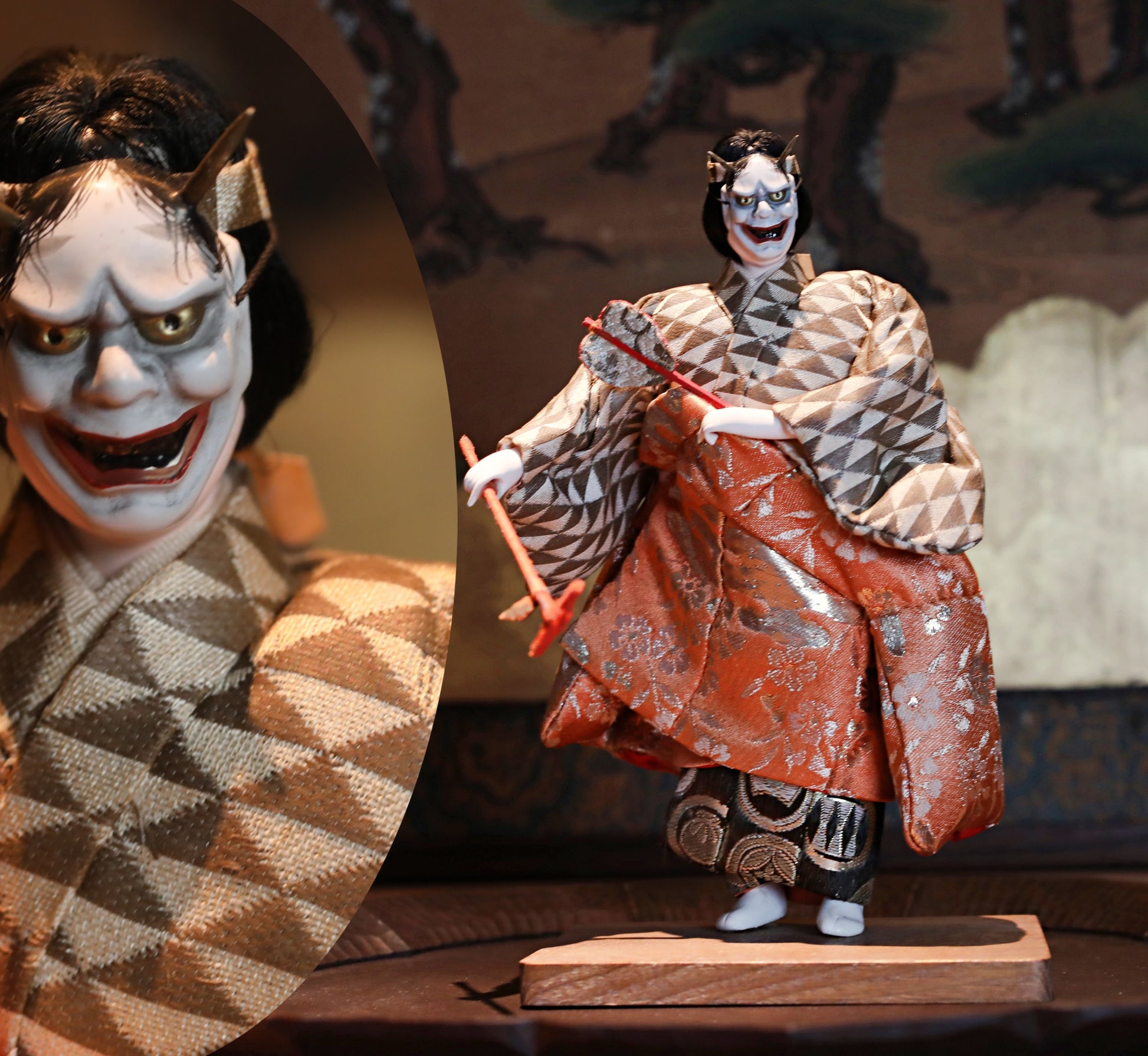 Japanese hannya noh mask doll