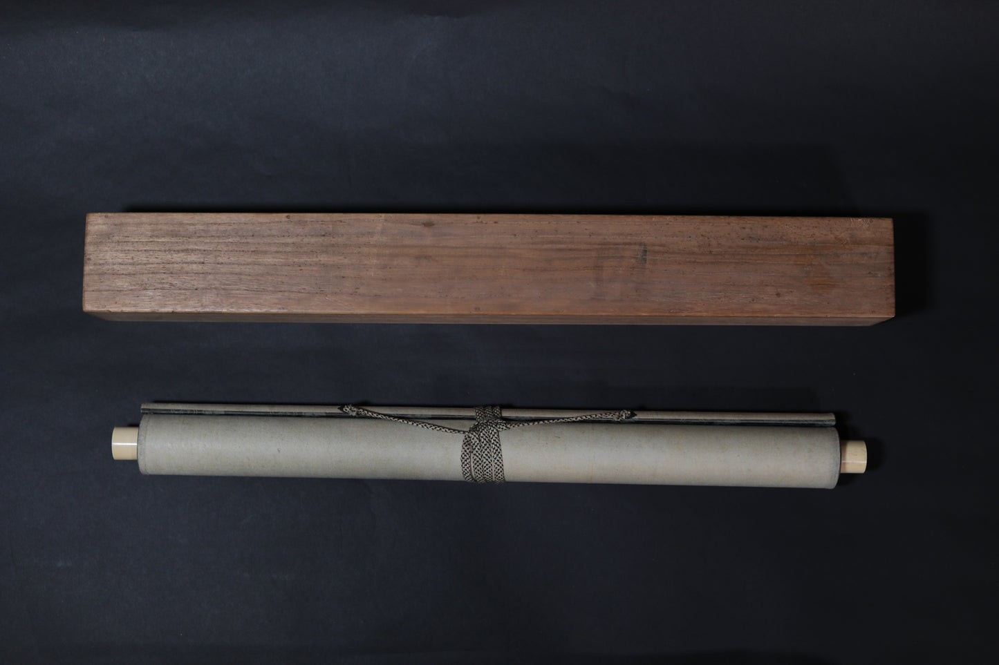 Scroll Painting- Japanese antique water color phoenix on Paulownia flower with signed 1920s Kakejiku H79in/201cm