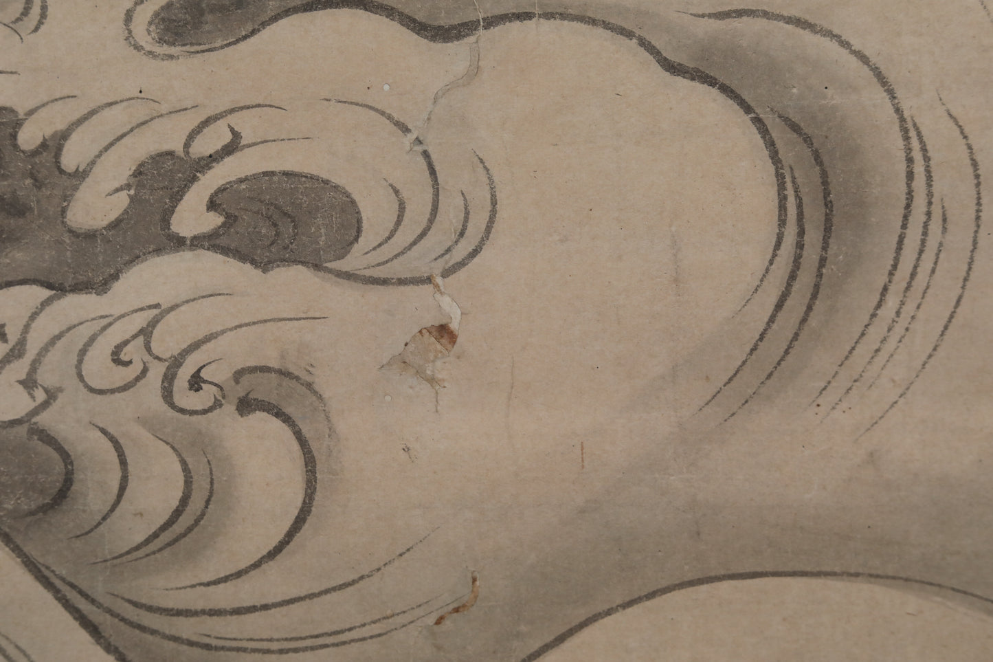 Scroll Painting- Antique Kano School Carp Watercolor , Japanese Kakejiku, Kano Signed